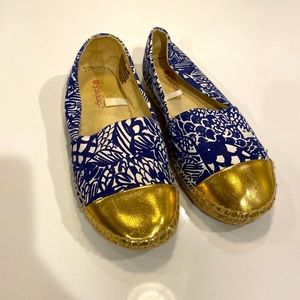 Lilly Pulitzer for target blue‎ white fish espadrilles size 7.5